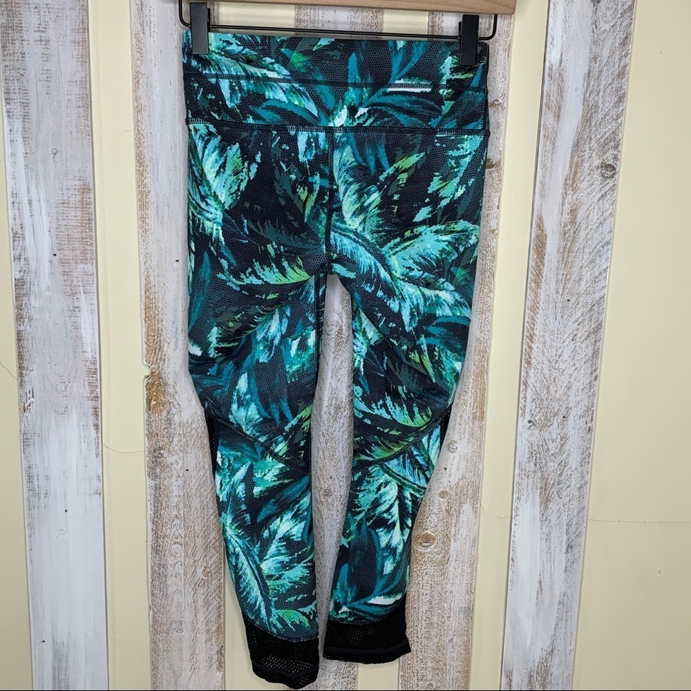 Athleta Tropical Palm Print Mesh Cropped Leggings - Picture 4 of 11